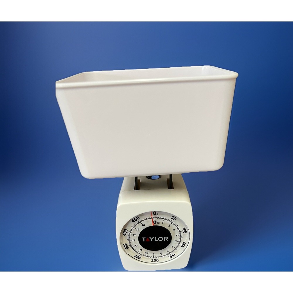 Taylor Analog White Kitchen Diet Food Scale‎ Measure Easy Read 16 oz 450 gram